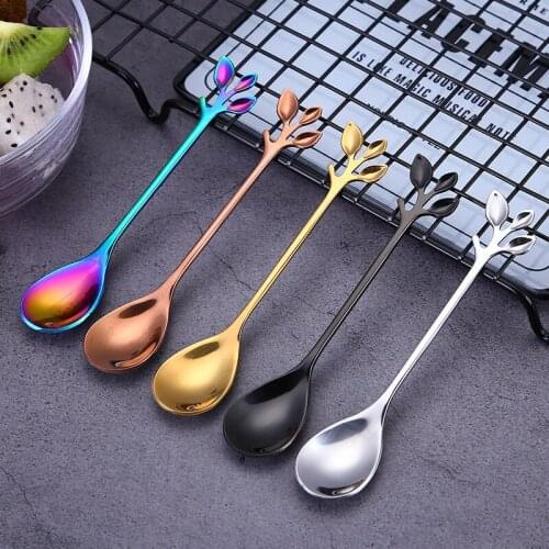 1/2/4/6/12 Pcs Coffee Spoon 304 Stainless Steel Serving Mini Spoon Fruit Fork 12cm Coffee Small Tiny Spoons Tableware Decoration