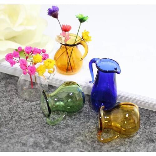 1PCS Mini Glass Vase Creative Small Hydroponic Plant Glass Bottle Flower Mini DIY Vase Necklace Pendant Room Decor Flower Decor