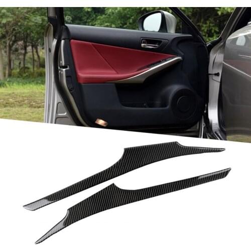 2Pcs Carbon Fiber Inner Door Armrest Strip Cover Trim for Lexus IS250 2013-2019 Left Right Drive