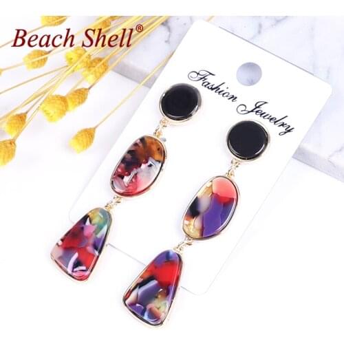 2020 Pink Earrings For Women Long Earrings Bohemian Dangle Drop Earrings Fashion Jewelry Geometric Boho Earings Hanging Summer