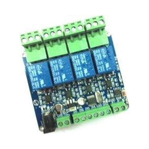 Modbus RTU 4 relay module four input optocoupler isolation RS485 communication microcontroller