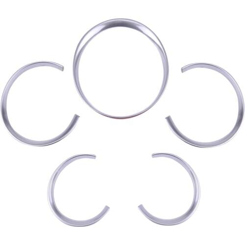 5pcs Dashboard Meter Ring Speedometer Gauge Cover Console Trim Display Silver fit for Porsche 911 991 2011 2010 2013 2014 2015