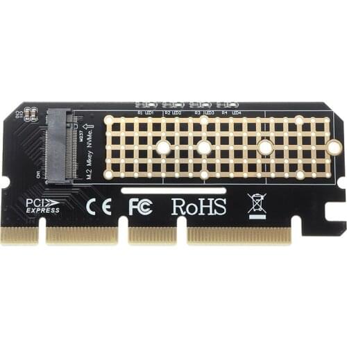 High Quality M.2 NGFF to Desktop PCI-E X4 X16 NVMe SATA Dual SSD Adapter Extender Card For Windows 8 / 10 / Linux