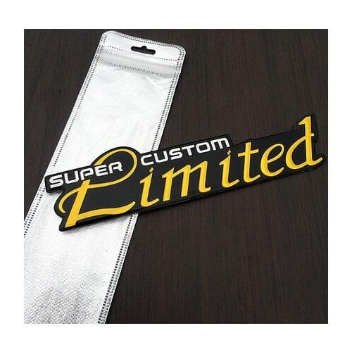 Aluminum Limited Super Custom Auto Fender Emblem Trunk Sport Badge Decals Sticker Car Accessories