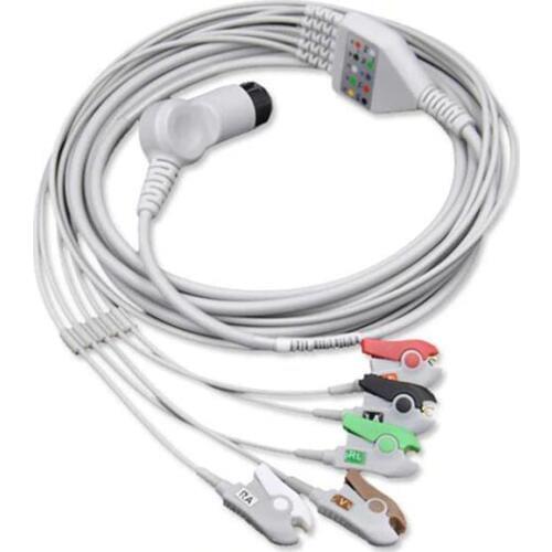 Free Shipping Generic AAMI 6 Pins One-piece 5 Leads ECG Monitor Cable Clips For Monitor Mindray PM7000/8000/9000 Goldway AHA TPU