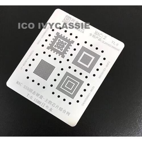 For Macbook SSD BGA Stencil Reballing IC Chip Tin Plant Net Solder Heating Template Amaoe MAC:2 0.15mm Thickness