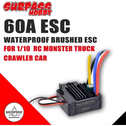 SURPASS HOBBY RC 1060 60A ESC Brushed Electronic Speed Controller For 1/10 RC Tamiya Redcat Traxxas RC Car Truck 540 550 Motor