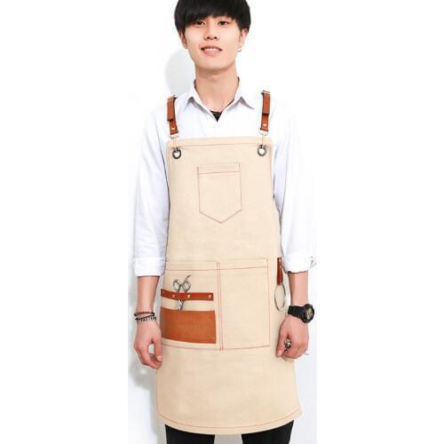 Apron Korean fashion tea shop custom printed logo men and women hairdressing restaurant with the same barista work apron