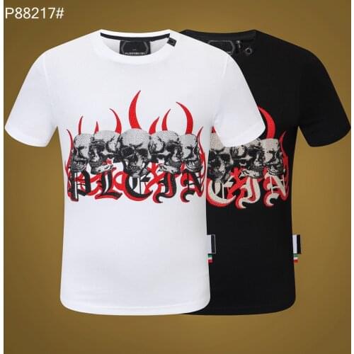 Brand PP Skull T-shirt Mens Streetwear Pure Cotton Short Shirt Hip Hop Luxury Tops Short Sleeve Plein Man T-shirt Футболка