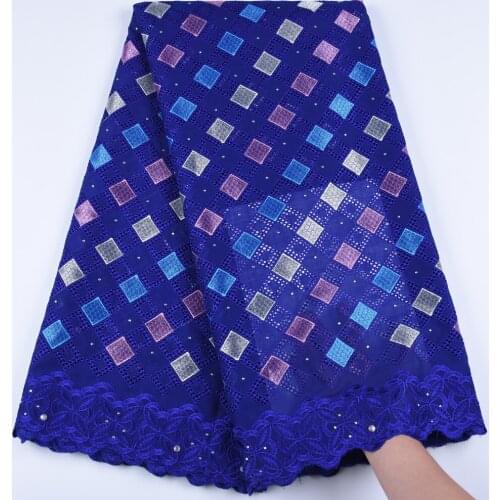 Latest Hot Sale High Quality Lace African Cotton Lace Fabric With Stones Swiss Voile Lace In Switzerland For Party Dress 1671