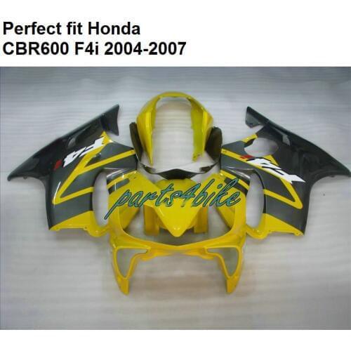 Injection molding fairings for Honda CBR600 F4i 2004 2005 2006 2007 yellow black fairing kit CBR600F4i 04 05 06 07 HZ129