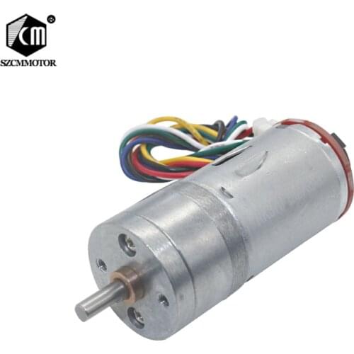 6v 12v 24v 25mm Diameter Gearbox Micro Gear Motor with Encoder 2phases output 11pulses/turn Mini Encoder Geared Motors