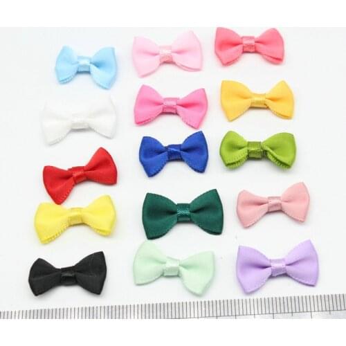 80pcs Mini Fabric Ribbon Bow Tie/Tiny Satin Bows 20mmx12mm/Mix Hair Accessory Jewellery Making Wedding Favor Embellishment