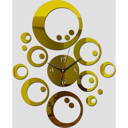 2019 new real mirror acrylic diy combination digital wall clock clocks watch time-limited quartz living room