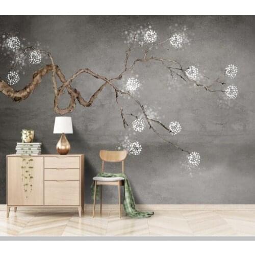 Papel de parede Chinese style plum blossom art 3d wallpaper mural,living room tv wall bedroom wall papers home decor