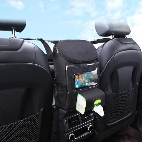 Oxford Car Seat Back Storage Bag Carrying Waterproof Folding Armrest Middle Safety Net Pockets Garbage Tissue Organizer Box
