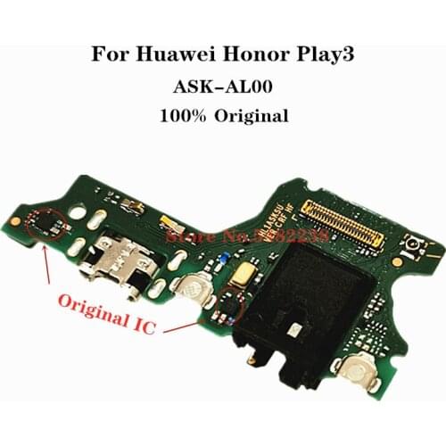 Original USB Charging Port Dock Flex Cable For Huawei Honor Play3 ASK-AL00 Quick Charge Charger Plug + Microphone Headphone Jack