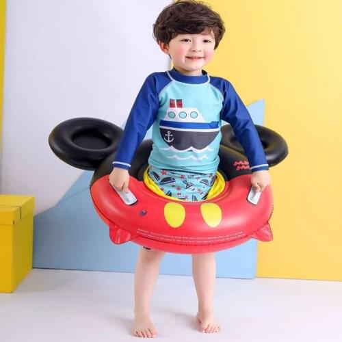 0-4 Years Kids Cartoon Swimming Ring ChildGifts Baby Inflatable Pool Summer Fun Float Ring Kids Pool Toy Float With Handle