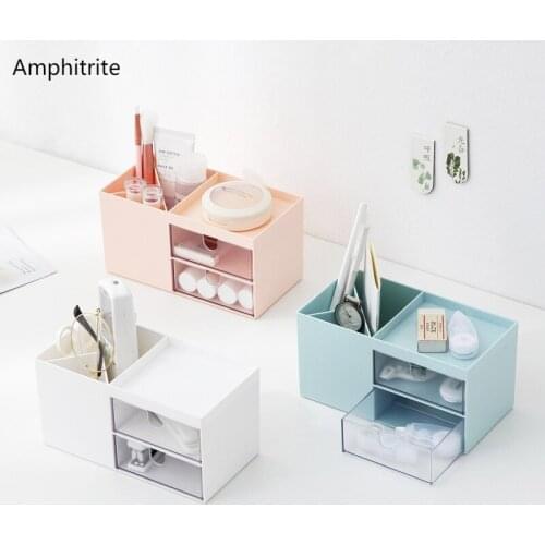Plastic Make Up Organic Jewelry Storage Box With Drawers Separate Desktop Finishing Box Office Deliveries Cosmetic Storage Box
