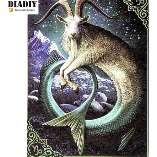 Full Mosaic Square &Round Drill Diamond Embroidery Capricorn Diy 5D Diamond Painting Cross Stitch Home Decor