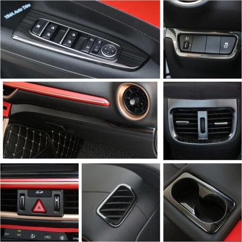 Lapetus Warning / Head Lights Button Switch / Water Cup Holder Frame Cover Trim Black Fit For Kia Cerato Forte K3 2019 2020