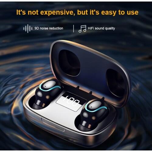 S9 TWS Bluetooth Noise Canceling Wireless Touch Control In-Ear Stereo Waterproof Headphones With Microphone LED Digital Display