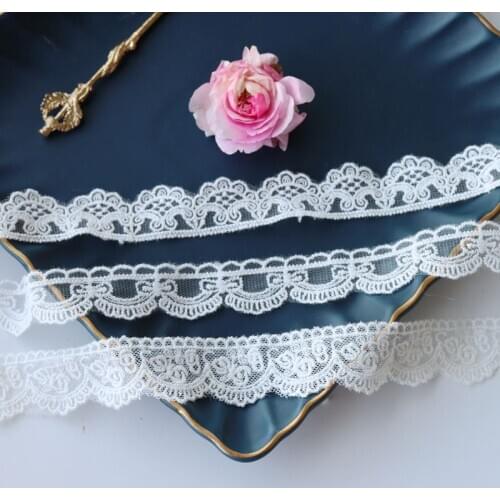 28Yards/Lot 2cm Milk White Cotton Embroidery Mesh Lace Item Clothing Needlework Sewing Accessories Handmade DIY Garment 230