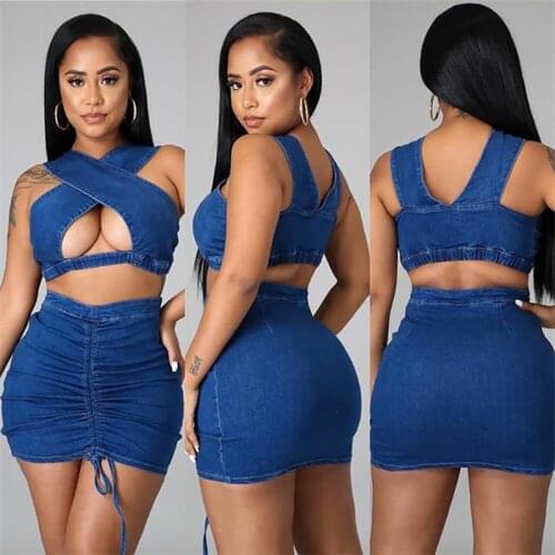Tracksuit Women Two Piece Crop Top And Skirt Set Office Suit Female Sexy Club Outfits Ladies Clothing Homewear Party Club