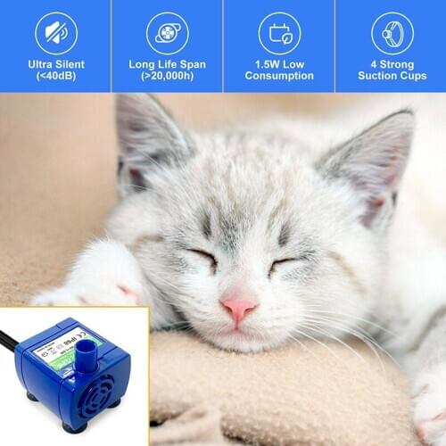 Water Pump LED Light Pet Cat Water Fountain Motor Accessories Replacement For Cat Flowers Drinking Bowl Water Dispenser