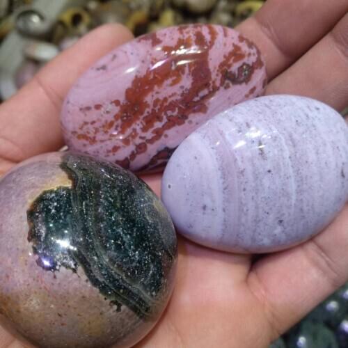 1pcs OCEAN JASPER Polished Palm Stone Healing - Madagascar