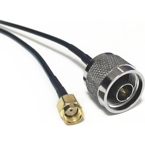 1pc WIFI antenna extension cable N-type male to RP-SMA male connector RG174 coaxial cable pigtail 20CM adapter copper