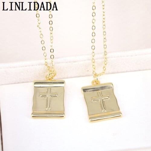10Pcs Metal Copper Cross Rectangle Shape Charms Pendant Necklaces For Jewelry Making