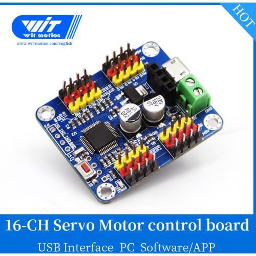 WitMotion 16 Channel Bluetooth PWM Servo Driver Controller Board Module PCB Steering Gear For SG90 MG995 Arduinos