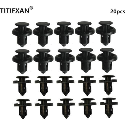 20Pcs/set 8mm 10mm Hole Plastic Retainer Bumper Fender Rivet Trim Engine Cover Panel Clip Fasteners For Honda Civic Accord Fit