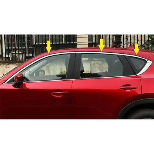 6pcs S/steel Window Chrome Molding Strip Trim sill For Mazda Cx5 MK2 2017 2018