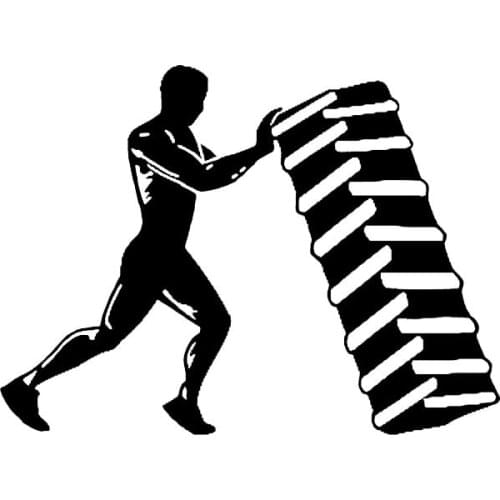 Car Stickers Muscle Fitness Training Fitness Sports PVC Car Decoration Accessories Decals Waterproof Black/white,15cm*11cm