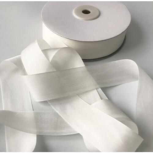 White Genuine undyed white pure thin taffeta silk ribbon in 2mm,4mm,10mm to38mm ribbon for handcraft embroiey free shipping