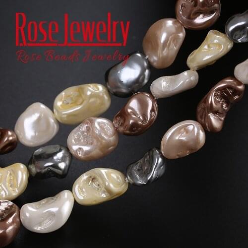 Free Shipping 16-20 mm Heat Treated Mixed Baroque Pearl Irregular Loose Beads For Jewelry Making Bracelets Necklace 15" Strand