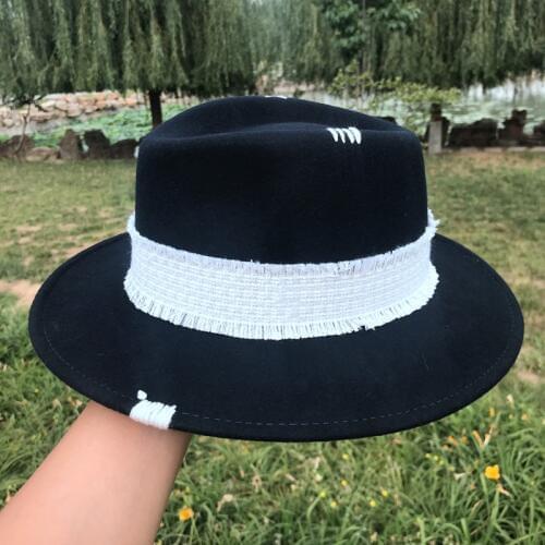 Fedora About new autumn/winter warm wet wool hat hat fashion han edition ins Xuan elegant wind cowl