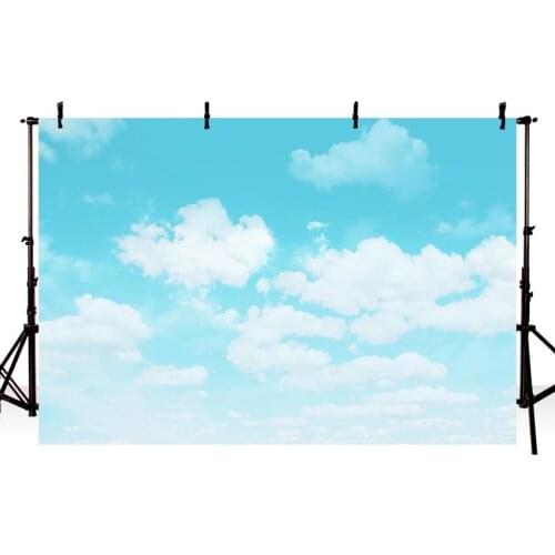 Mehofoto Photography Backdrop Blue Sky White Cloud Backdrops Newborn Baby Photo Background for Family Seamless Vinyl Cloth G1102