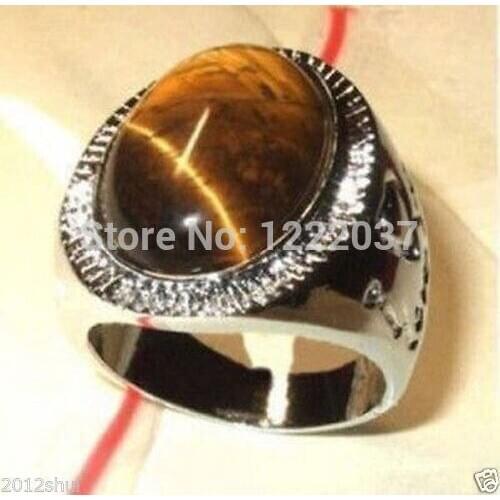 Huge tibet tigers-eye mens ring size:9# 10# 11