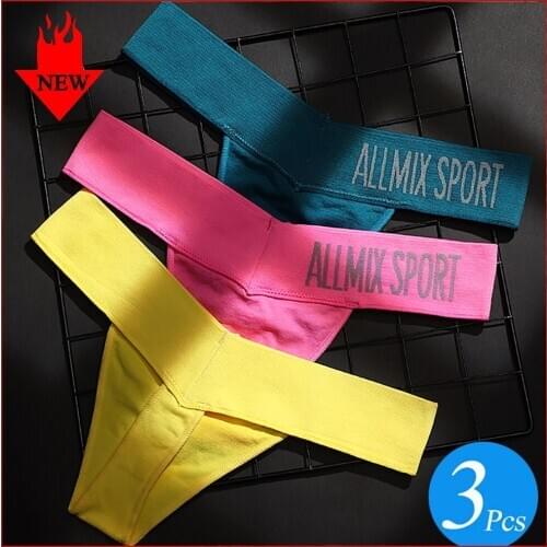 3Pcs/lot Sexy Women Cotton Panties Set Underwear Seanless Sport Womens Thongs G-String Female Fashion String Soft Lady Lingerie