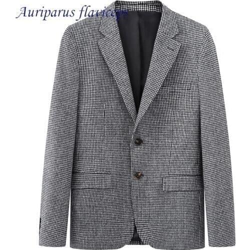Auriparus flaviceps Houndstooth Suit Jacket Groom Tuxedos Houndstooth Groomsman Suit Custom Made Man Suit 3 pieces Wedding