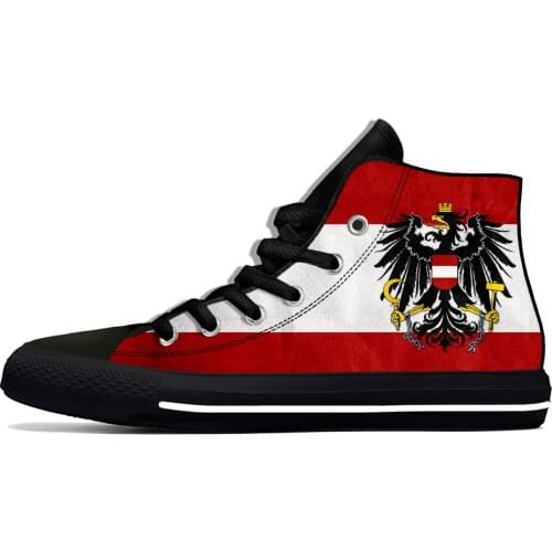 Austria Austrian Flag Republic Patriotic Fashion Casual Cloth Shoes High Top Lightweight Breathable 3D Print Men Women Sneakers