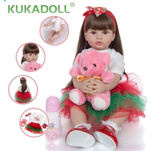 KUKADOLL 24 Inch Fantasy Reborn Baby Doll Toy 60 cm Cloth Body Lifelike Princess Baby Doll Toy Kids Birthday Gifts Playmate