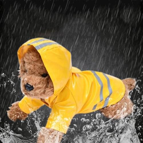 Quality New Summer Outdoor Puppy Pet Rain Coat S-XL Hoody Waterproof Jackets PU Raincoat for Dogs Cats Apparel Clothes Wholesale