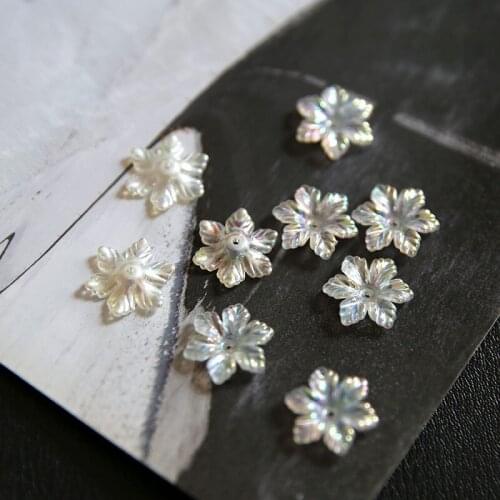 10pcs Korean Laser Magic Color Resin Pendant Leaves Flowers Stamens Flower Earrings For Women Girls Diy Jewelry Accessories