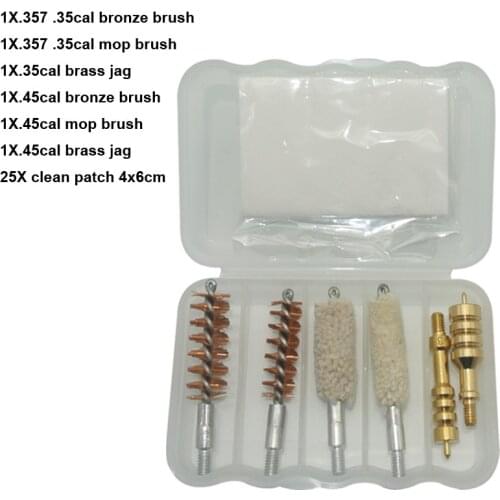 Green World 8pcs/lot .357cal/.45cal Gun Clean Brush Kit , Pistol Gun Cleaning Brush Set