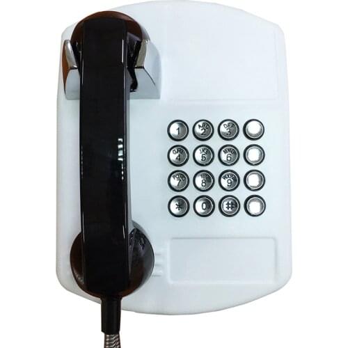 Retro Public Telephone Wall Mounted Analog Alarm Payphone with Push Button for Emergency Help, Alert Public Telephone Wall Phone
