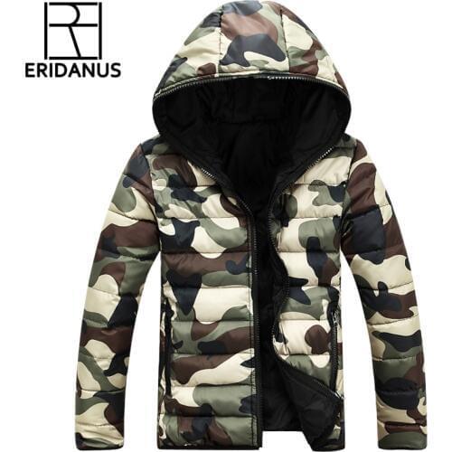 2017 New Men Zipper Casual Jacket Fashion Printed Camouflage Jackets Mens Hooded Coat Korean Slim Fit Man Winter Coat M400